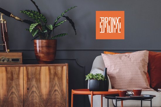 Illustration Bronx sur fond orange 30x30 cm
