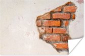 Affiche Plâtre - Briques - Mur - Marron - 60x40 cm