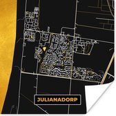 Affiche Carte - Or - Plan de la ville - Carte - Julianadorp - 30x30 cm