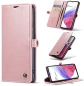 Casemania Hoesje Geschikt voor Samsung Galaxy A53 Vintage Pale Pink - Portemonnee Book Case