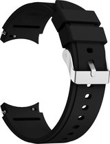 Bracelet en Siliconen (noir), adapté pour Samsung Galaxy Watch 4 Classic (42 & 46 mm), Watch 4 (40 & 44 mm), Watch 3 (41 mm), Watch Active 2 (40 & 44 mm), Watch Active (40 mm), Montre (42 mm)