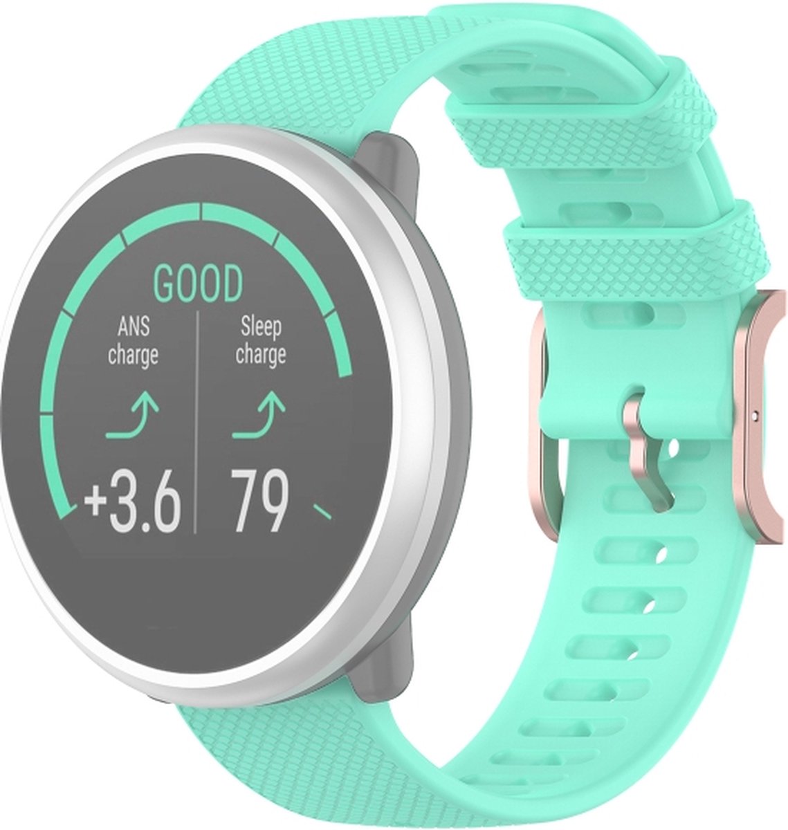 Siliconen bandje - geschikt voor Huawei Watch GT 2 42 mm / GT 3 42 mm Active / Elegant / GT 3 Pro 43 mm en Polar Ignite 2 / 3 / Pacer / Unite - mintgroen