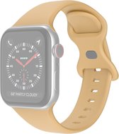Siliconen bandje - geschikt voor Apple Watch Series 1/2/3/4/5/6/7/8/9/SE/SE 2 met case size 38 mm / 40 mm / 41 mm - maat S/M - walnootkleurig