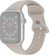 Siliconen bandje - geschikt voor Apple Watch Series 1/2/3/4/5/6/7/8/9/SE/SE 2 met case size 38 mm / 40 mm / 41 mm - maat S/M - steengrijs
