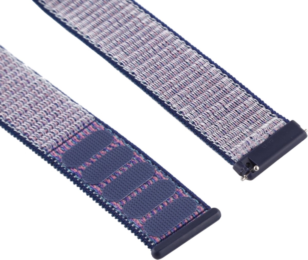Nylon bandje - geschikt voor Fitbit Versa / Versa 2 - grijs / blauw