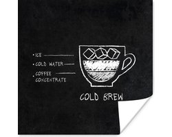 Poster Retro - Cold Brew - Koffie - Tekst - Quotes - 50x50 cm