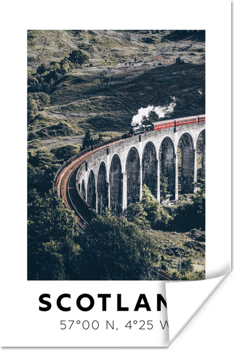 Poster Schotland - Trein - Brug - 40x60 cm