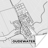 Poster Plattegrond - Kaart - Oudewater - Stadskaart - 50x50 cm