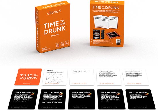 Afbeelding van het spel Allerion Time to get Drunk Travel Edition – Drankspel met 73 Kaarten – Pocket Drank Spel