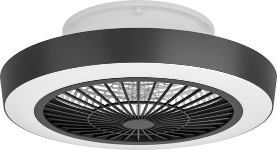 EGLO Sazan Plafondlamp met ventilator - 54,8cm - AC-longer life - Wit/Zwart  | bol.com