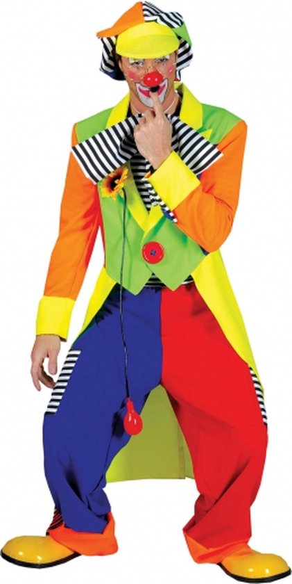 Bristol Novelty Gekleurd clown pak voor heren One size