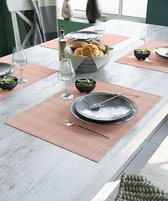 Mistral Home - Set van 4 placematten – Duurzaam - Katoen polyester - 4x 35x45 cm – Roze