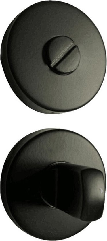 Zwarte ronde deurknop met schroef
