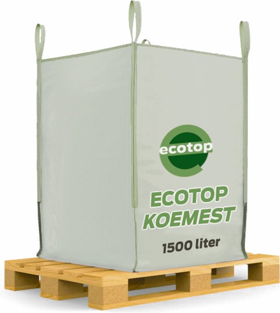 Ecotop Koemest (Organisch | Tuinmest | Universeel). Meststof op basis van 100% organische koemest direct van de boerderij! Big Bag 1500L