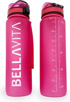BELLAVITA Drinkfles - Roze - Waterfles - Drinkfles volwassenen - Drinkfles kinderen - Fles - Bidon - 1 liter - 1000ml - Tritan - Fruitfilter - Filter - Hygiënische Dop - BPA-vrij - 100% lekvrij