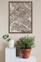 Houten Stadskaart Zwolle Notenhout 30x40cm Wanddecoratie Voor Aan De Muur City Shapes