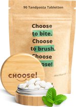 CHOOSE Tandpasta Tabletten met Bamboe Refill Pot - Starter Box - 90 Tabletten - Duurzaam - Aanbevolen door Tandartsen - Zero Waste -  Vegan - Fluoride - Ecologisch Verantwoord
