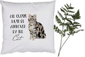Coussins Coussins décoratifs - Oreillers Salon - 60x60 cm - Proverbes - Chat - Citations - Tous les invités doivent être approuvés par le chat