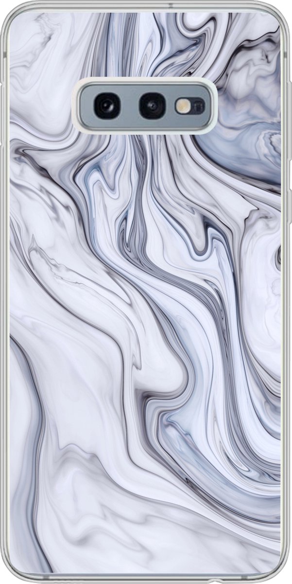 Telefoonhoesje Geschikt voor Samsung Galaxy S10e hoesje - Marmer print - Wit - Zwart - Siliconen Telefoonhoesje Telefoonhoesje