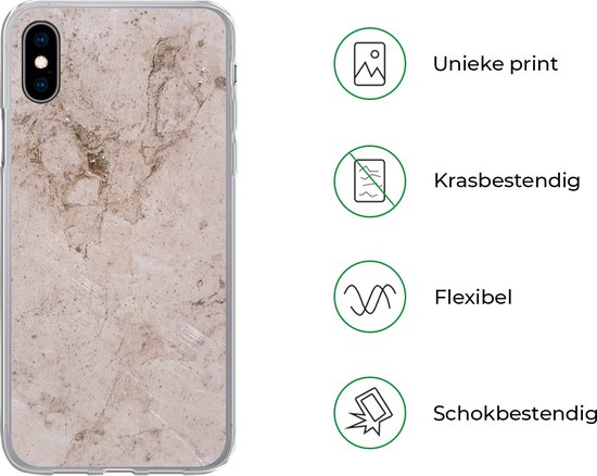 Coque iPhone Xs Max - Marbre - Pierre - Clair - Coque en Siliconen