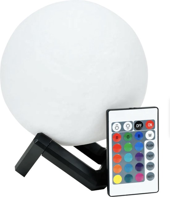 Nor-Tec Maan Lamp 3D Tafellamp - 15 cm - Maanlamp - Accu 15 tot 89 uur -  inclusief 3... | bol.com