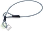 Câble antivol 0,9 m x 8 mm, Câble en acier avec boucle, Câble en acier plastifié
