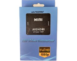 WiseGoods - Premium Tulp AV Naar HDMI Adapter - RCA Naar HDMI Composiet Audio Video Kabel Converter - Zwart