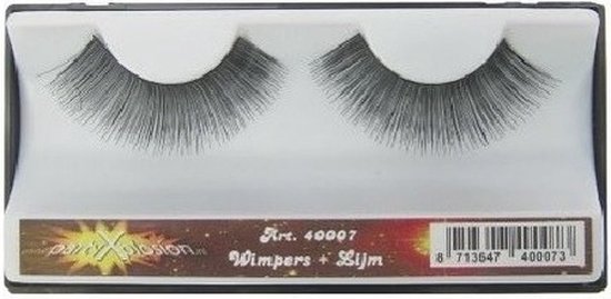 Zwarte nepwimpers - carnaval verkleed - plakwimpers - volwassenen
