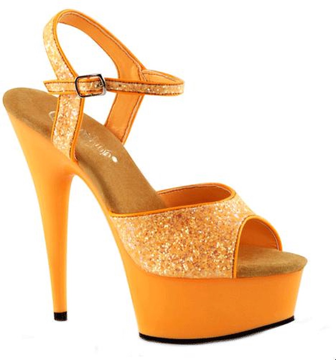 Neon oranje glitter sandalen Caydence 39 - Merkloos