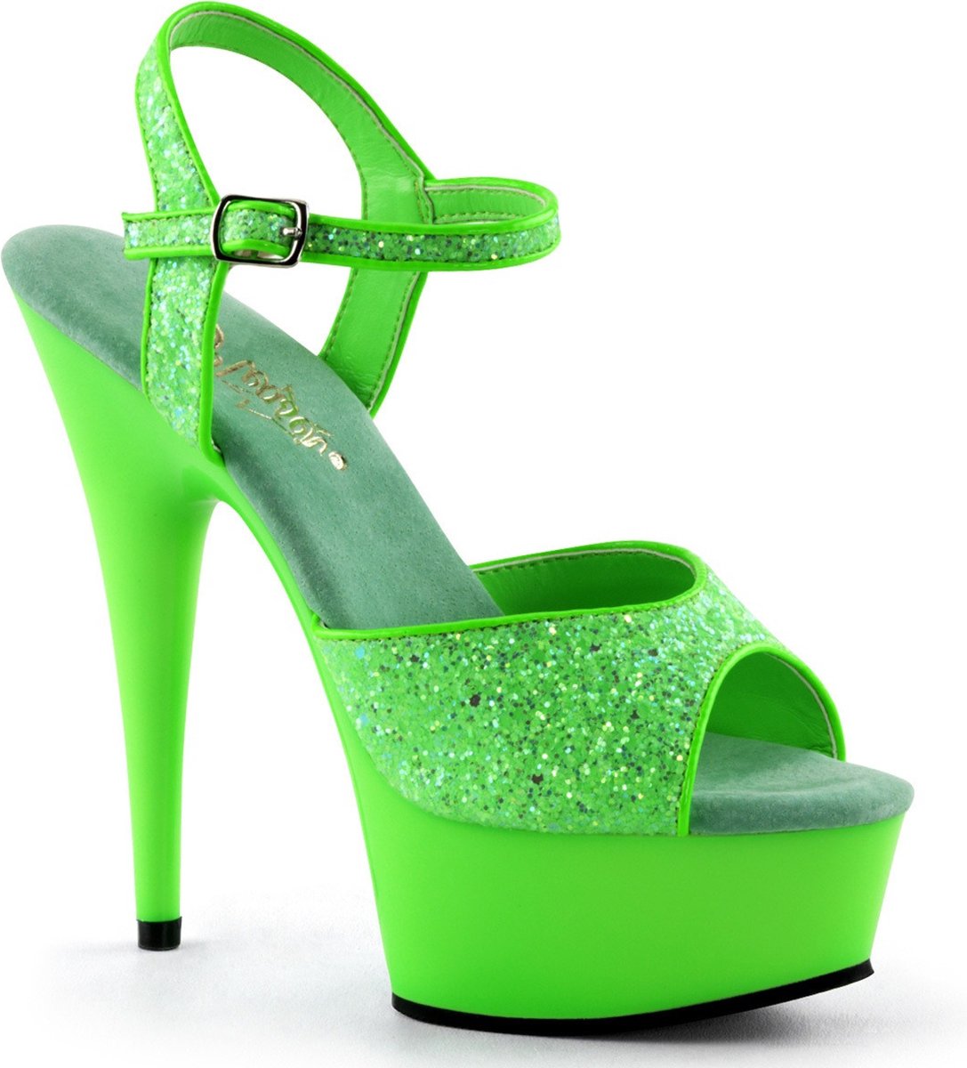 Neon groene glitter sandalen Caydence 39 - Merkloos