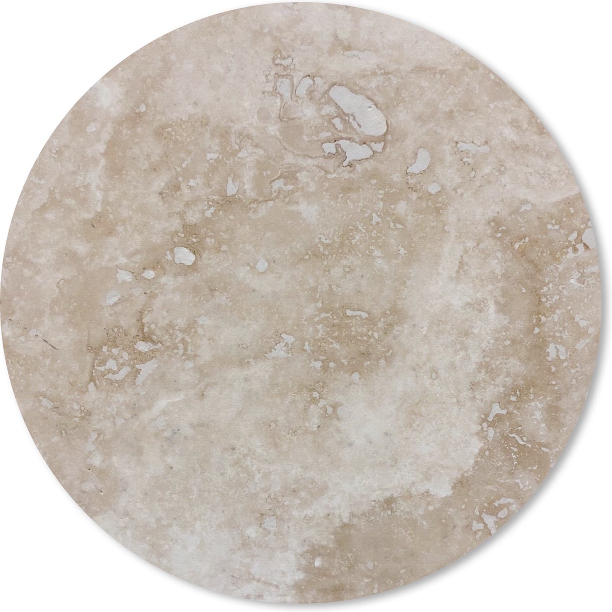 Muismat rond 20x20 cm - Mousepad Marmer met beige en wit - Ronde muismatten