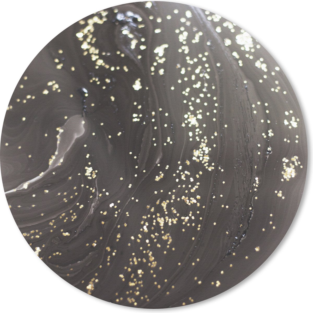 Muismat rond 30x30 cm - Mousepad Marmer - Zwart - Patronen - Goud - Ronde muismatten