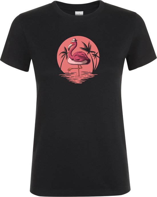 Klere-Zooi - Flamingo - Dames T-Shirt - 4XL