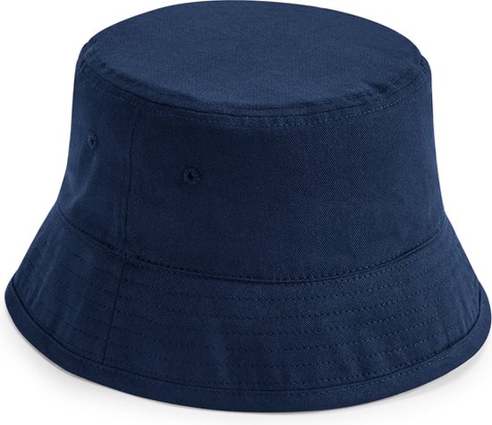 Beechfield - Bucket Hat - Vissershoedje - Hoed - Festival - Dames - Heren - 60 cm - L/XL - Organisch katoen - navy blauw