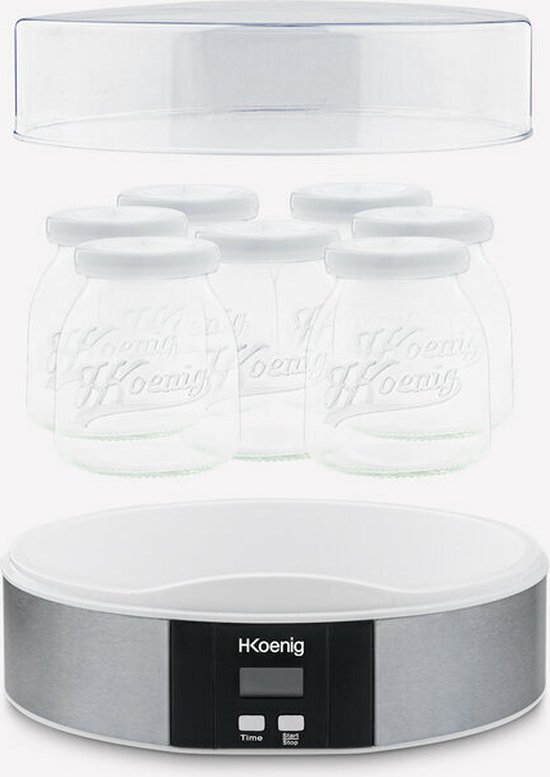 H. Koenig ELY70 - Yoghurtmaker - 7 potjes - H.KOENIG