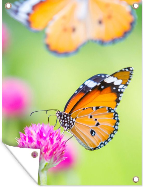 decalmile Tuin Bloem Raam Kleeft Muurstickers Dubbelzijdig Anti-botsing Wilde Roze bloem Vlinders Gras Raamstickers Glas Venster Deuren Raamstickers (Alleen voor vensterglas