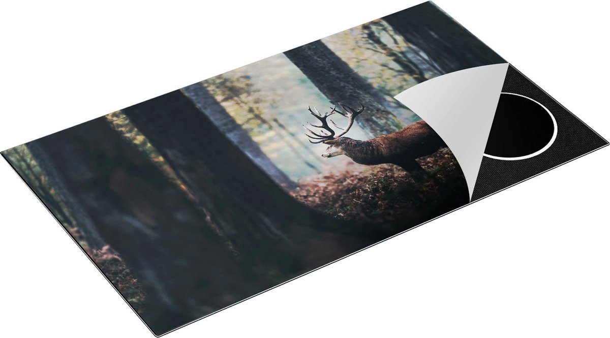 Chefcare Inductie Beschermer Hert in het Bos - 90x52 cm - Afdekplaat Inductie - Kookplaat Beschermer - Inductie Mat