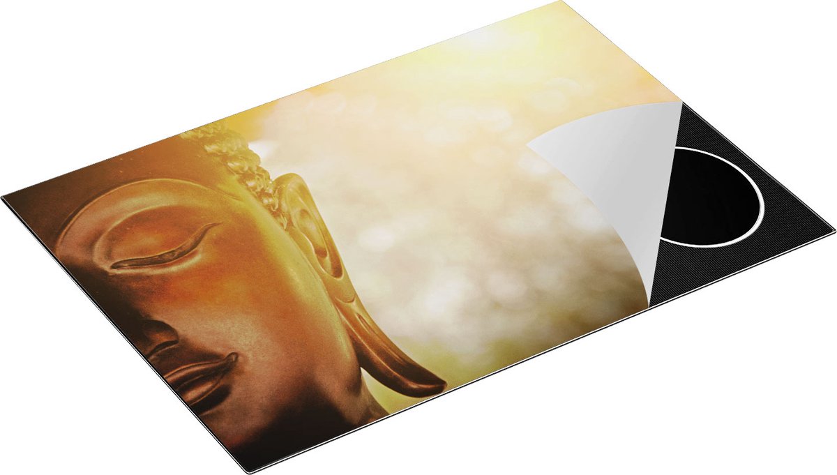 Chefcare Inductie Beschermer Boeddha Beeld met Zon - 75x50 cm - Afdekplaat Inductie - Kookplaat Beschermer - Inductie Mat