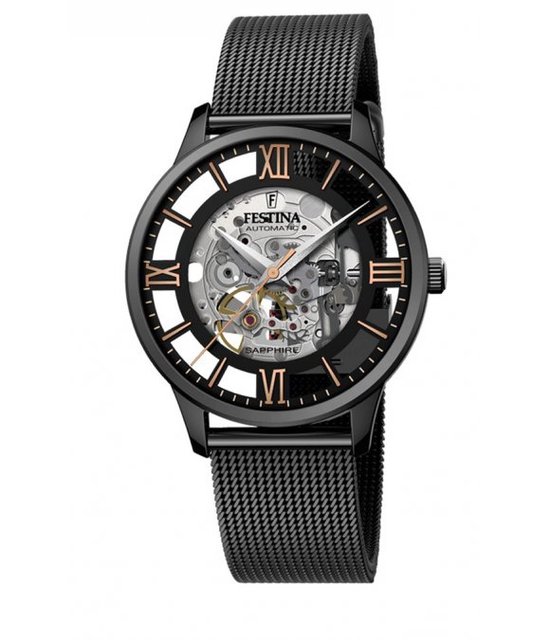 Orologio Automatico Uomo Festina in Acciaio Scheletrato F20535/1