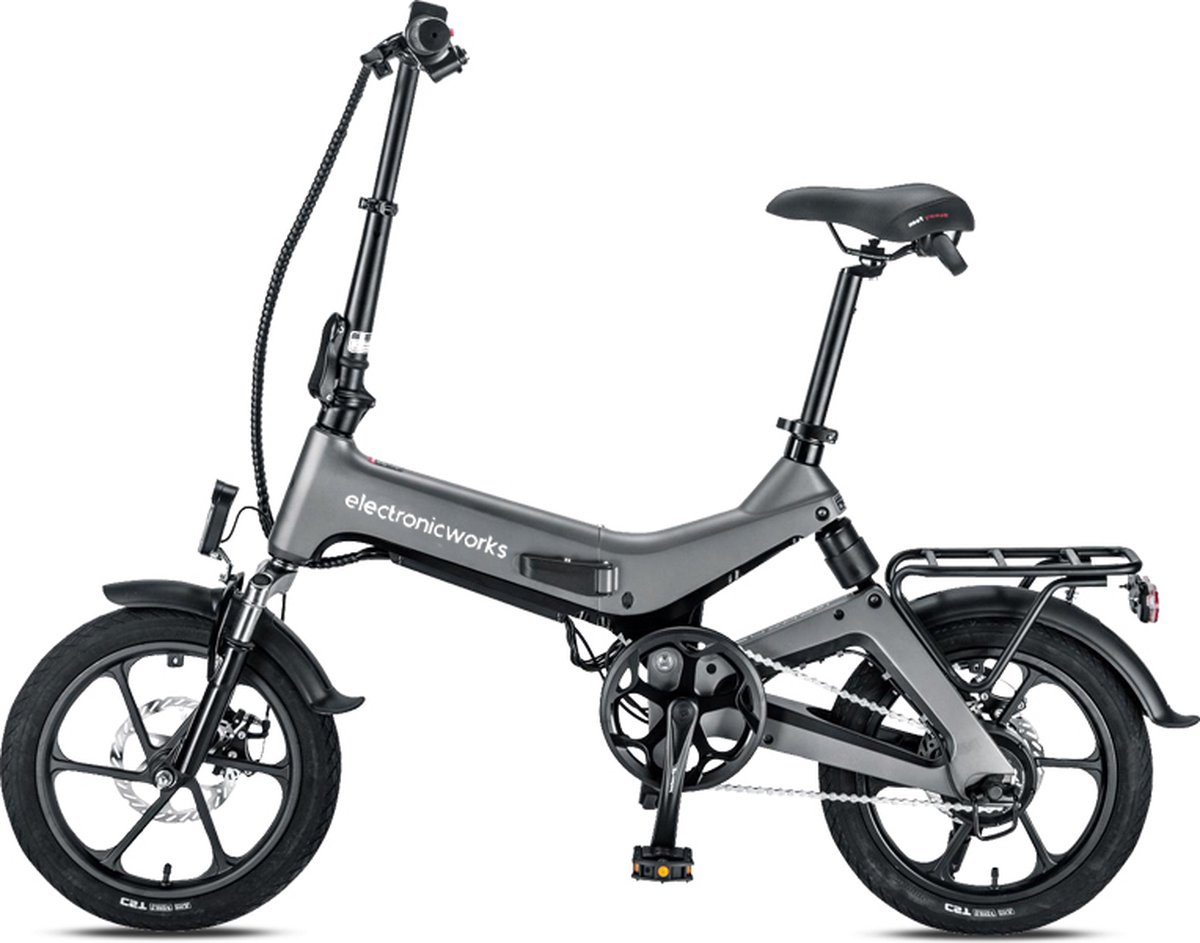Bol.com ElectronicWorks AiO-3 – Elektrische Fiets – 16 Inch E-Bike – 36V 8.7Ah – 250W – Opvouwbaar – Anti-Diefstal – Terugvind s... aanbieding