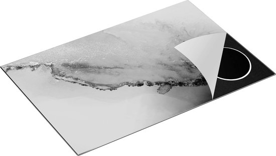 KitchyMist Inductie Beschermer Abstracte Kunst – Bruin Goud Marmer – Zwart Wit – 80,2×52,2 cm – Afdekplaat Inductie – Kookplaat Beschermer -…