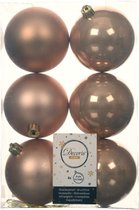 18x stuks kunststof kerstballen toffee bruin 8 cm - Mat/glans - Onbreekbare plastic kerstballen