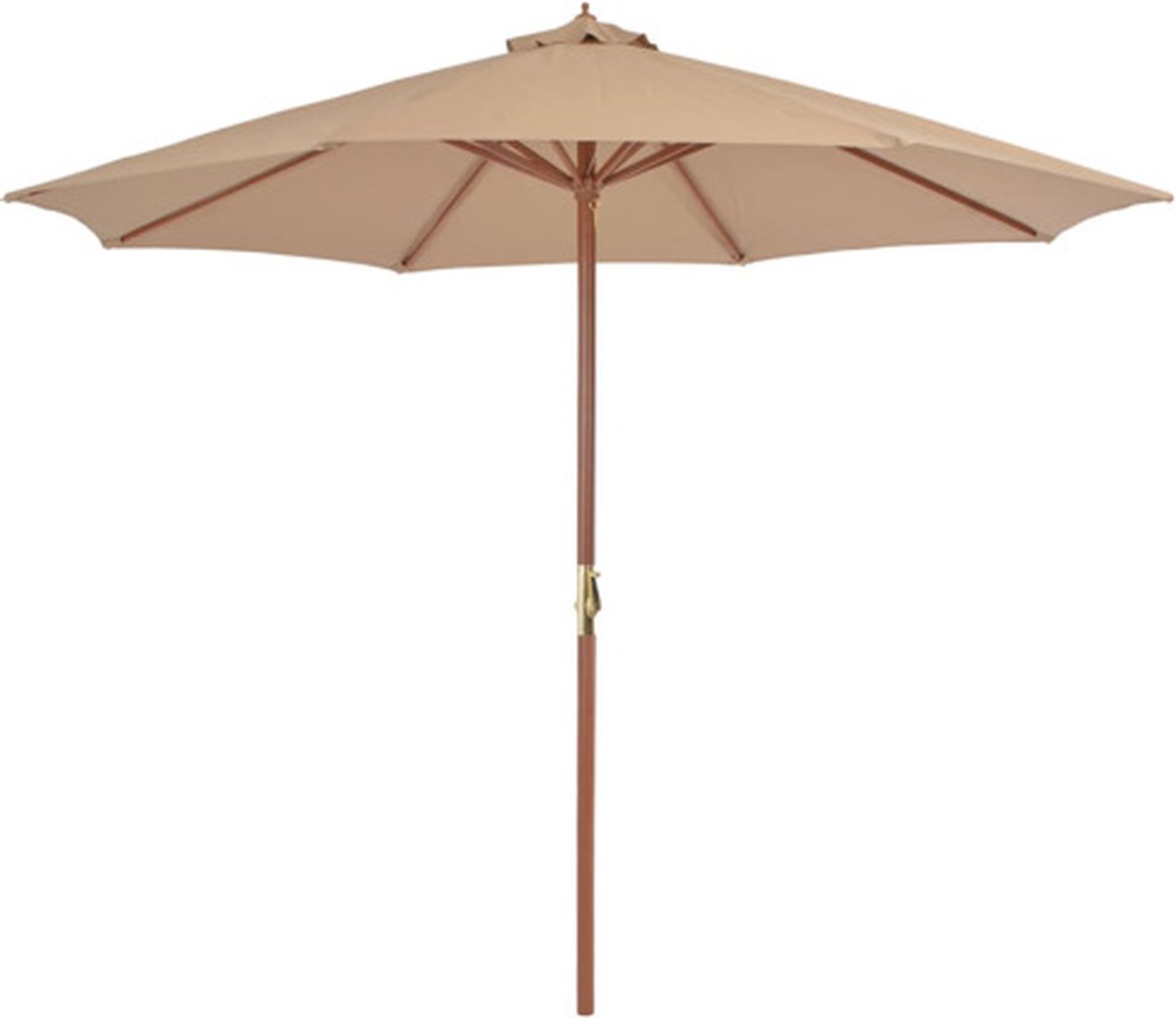 Bol.com vidaXL - Parasol - met - houten - paal - 300 - cm - taupe aanbieding