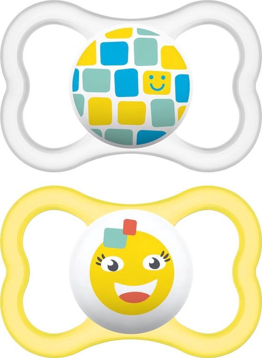 Mam Air Siliconen fopspenen - Emoji Geel 16+