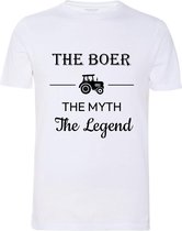 LBM T-shirt boer - The boer, the myth, the legend - Wit maat XL