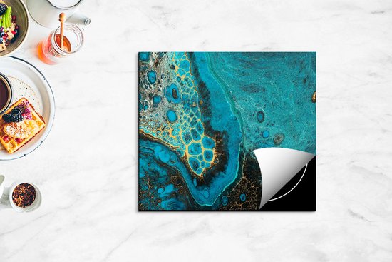 Chefcare Inductie Beschermer Abstracte Kunst - Creatieve Blauwe Kleuren - 58,3x51,3 cm - Afdekplaat Inductie - Kookplaat Beschermer - Inductie Mat