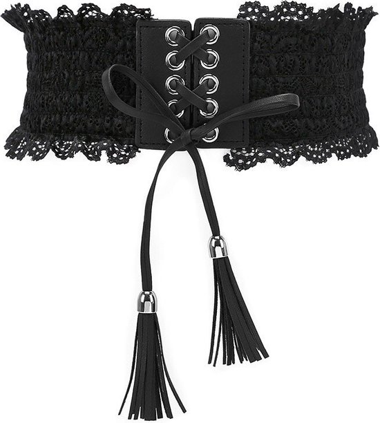 Gloop Riem voor dames en meisjes, brede tailleriem, heupriem, knoopriem, brede wikkelriem, klassieke veterriem, donkerrood 18902a9, Eén maat