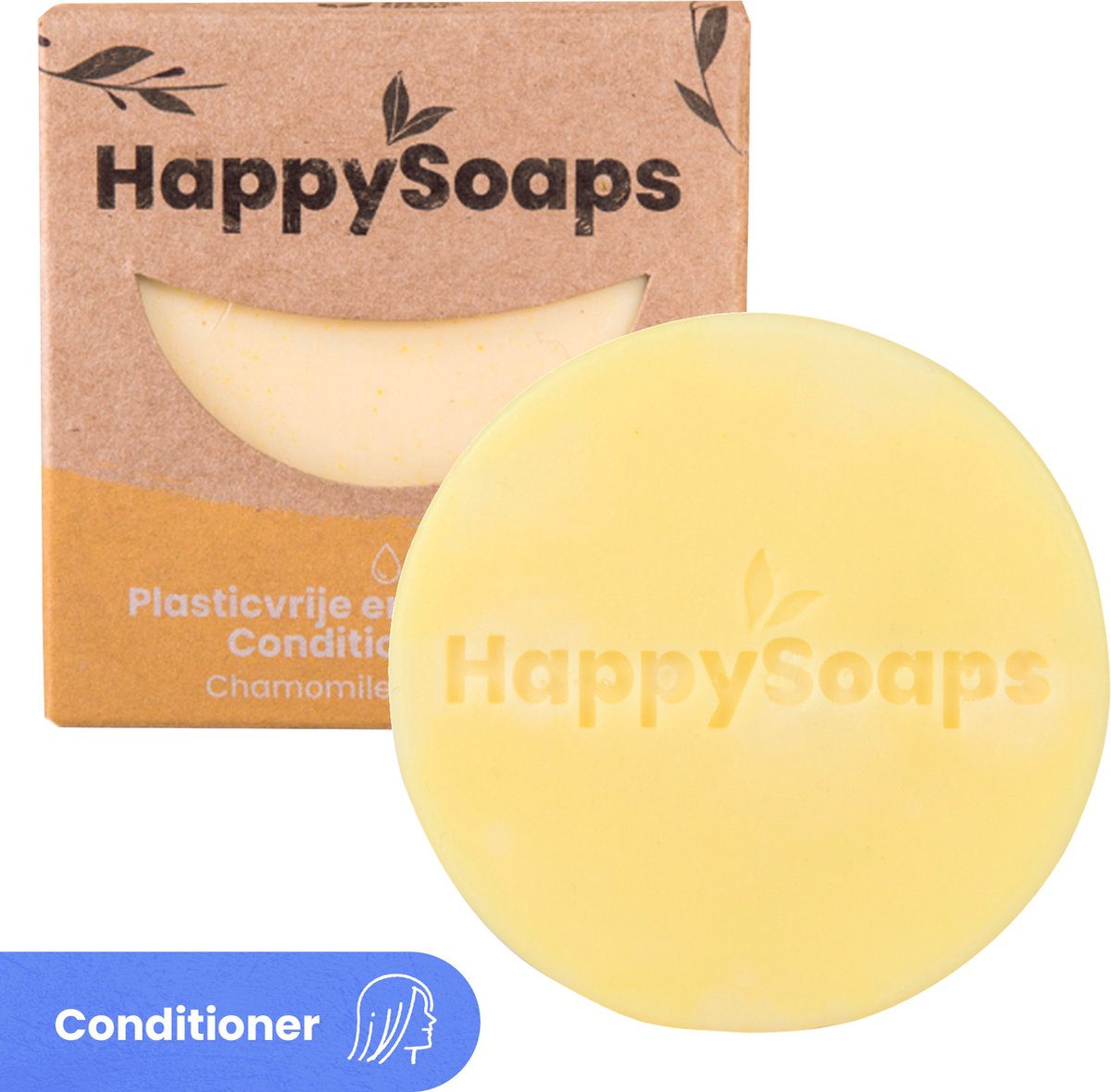 HappySoaps Conditioner Bar - Chamonile - Relaxation - Geblondeerd en Blond Haar - 100% Plasticvrij, Natuurlijk en Vegan - 65gr