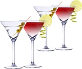 8x Martini cocktailglazen 220 ml - 22 cl - Cocktail glazen - Cocktails drinken - Cocktails