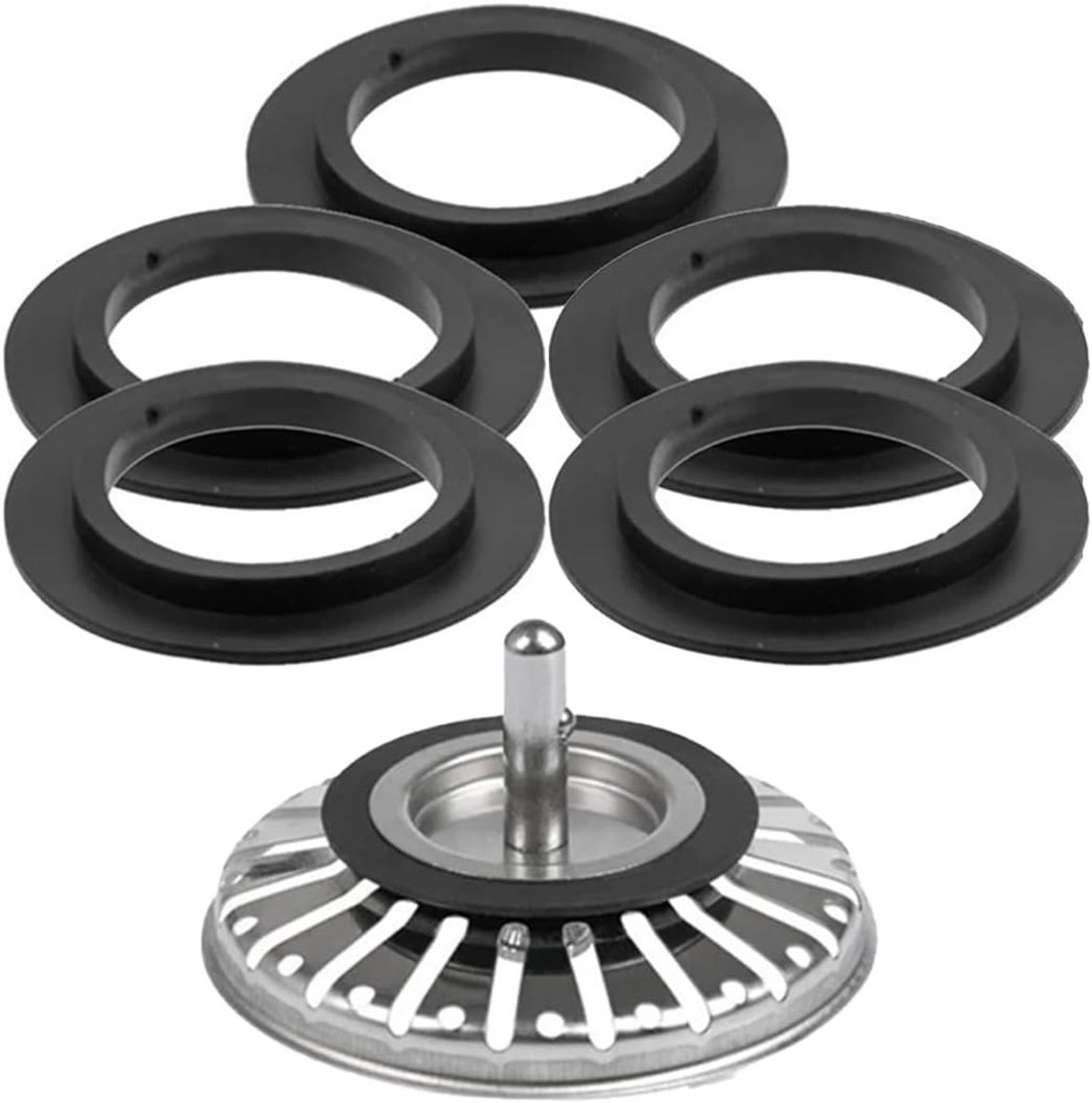 Set van 5 Universele Afvoerzeef O-ringen, Vervangende Dichtingen voor Afvoer en Zeefmanden, Keuken en Badkamer Accessoires